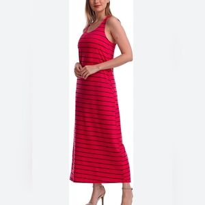Tristan Red and Black Striped Maxi Dress
